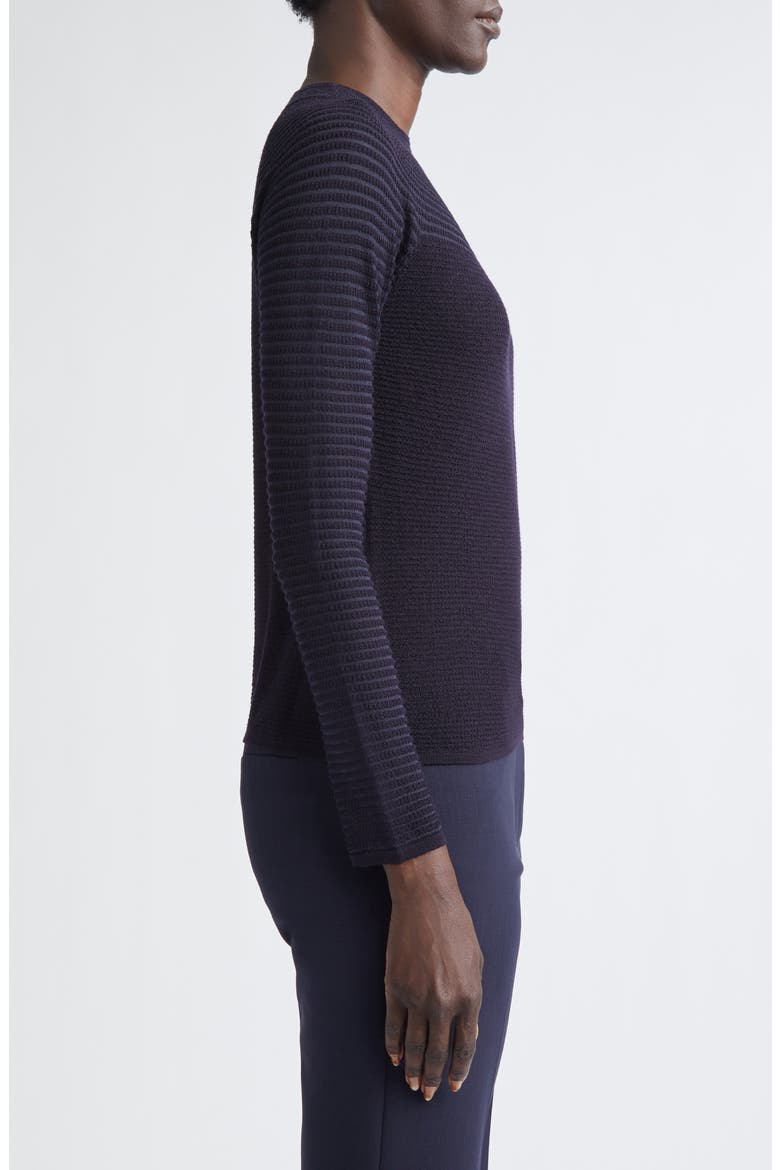 Textured Stripe Raglan Sleeve Sweater, Alternate, color, INK