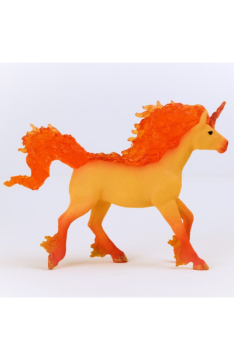 Schleich Bayala Elementa Fire Unicorn Stallion, Collectible Figurine, Kids, Alternate, color, Multicolored