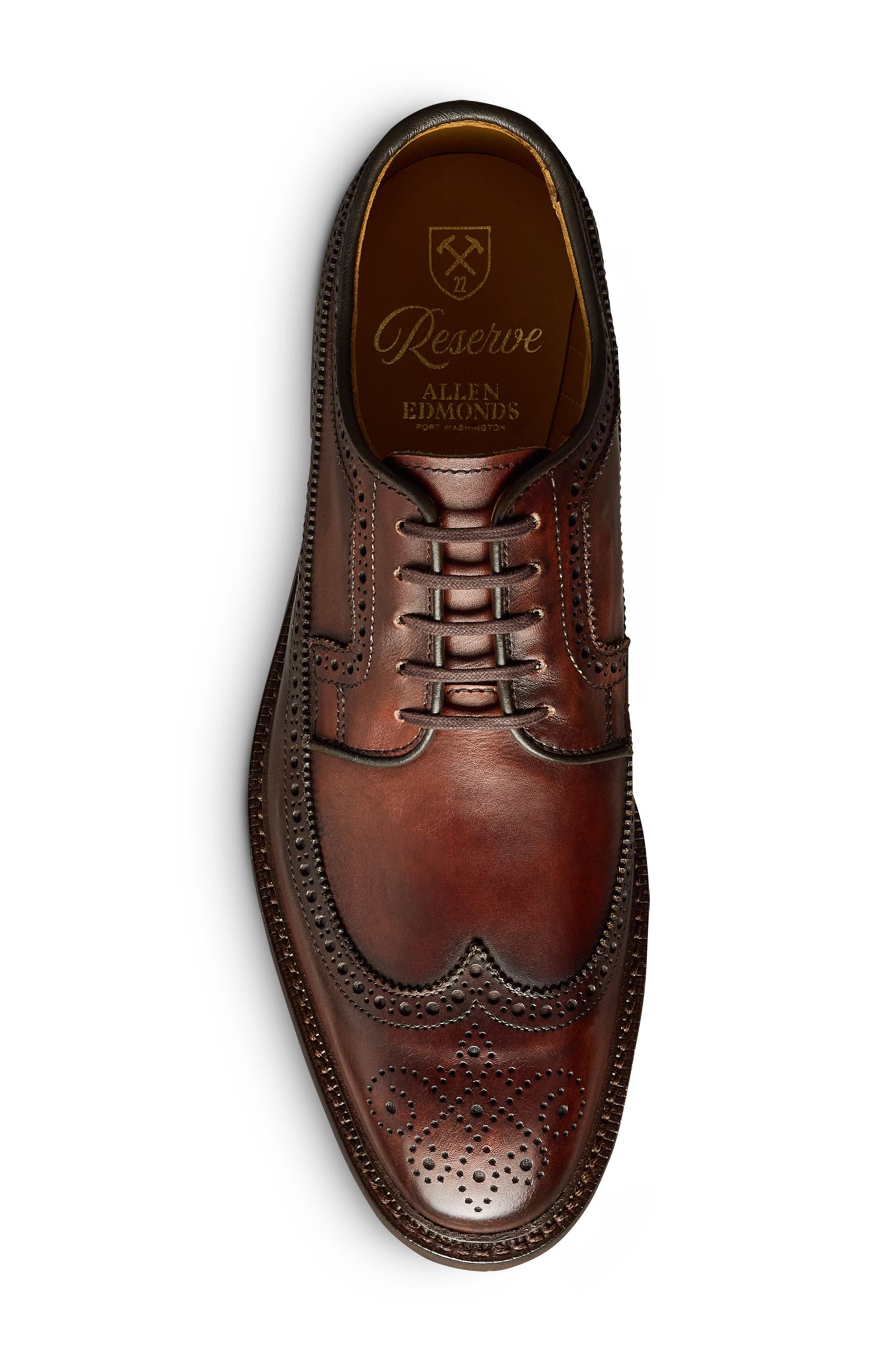 Mason Reserve Wingtip Derby Dress Shoe, Alternate, color, CHILI