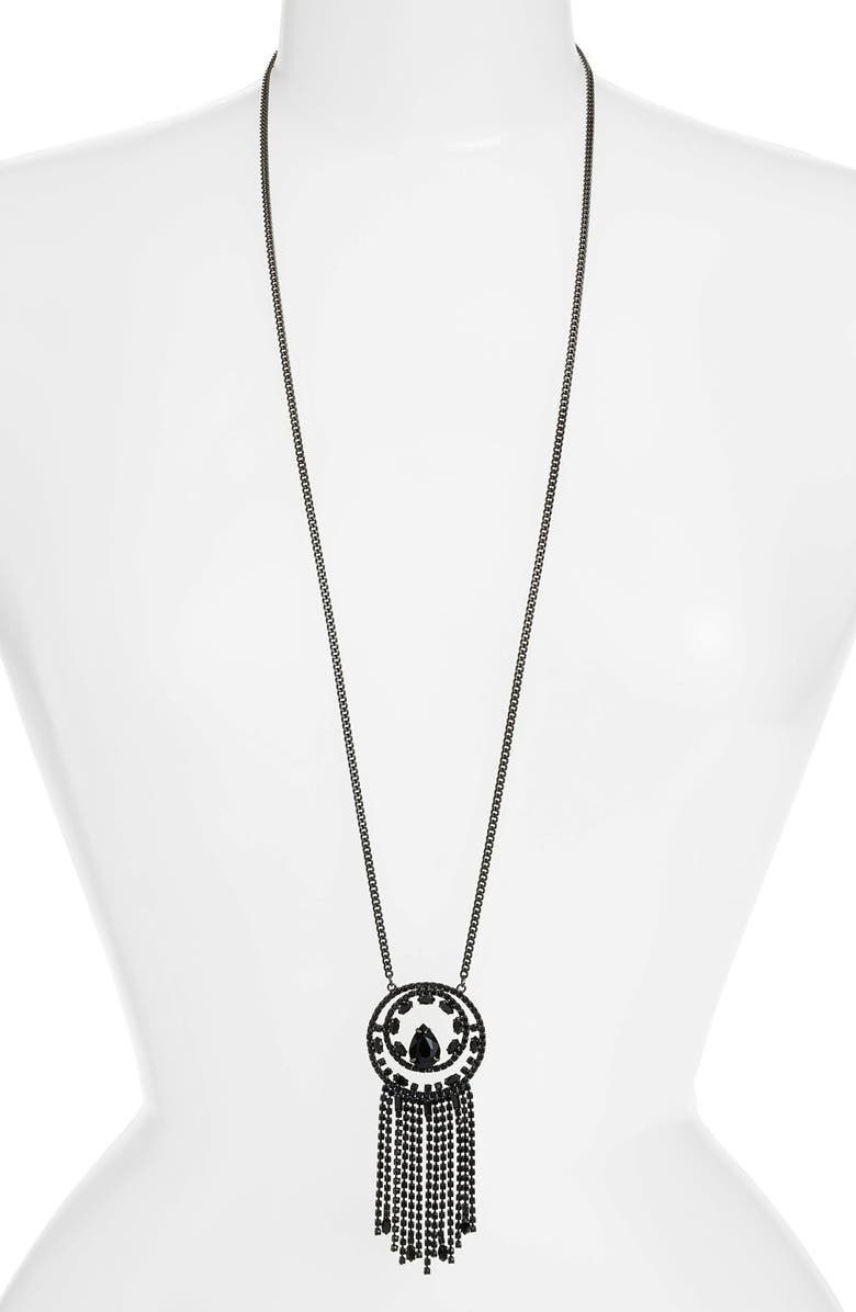 CRISTABELLE Circle Fringe Pendant Necklace, Main, color, 