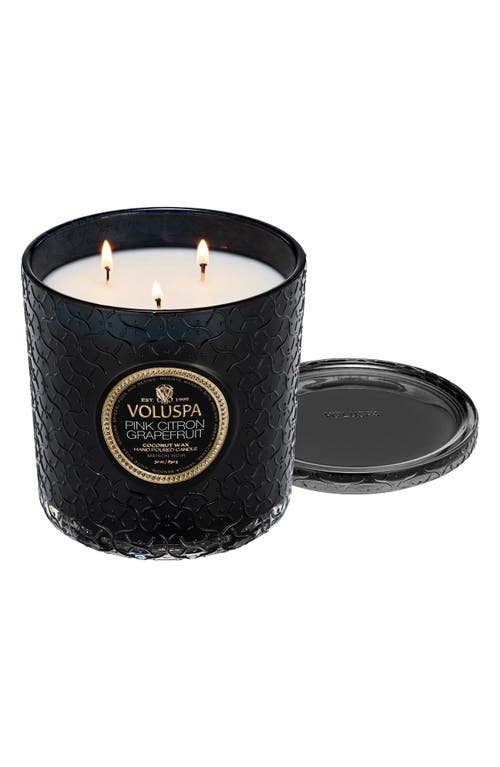 Voluspa Pink Citron Grapefruit Boxed Luxe Candle In Pink