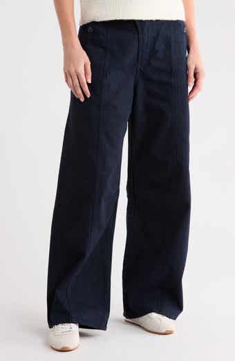 Lula Raw Waist Mid Rise Barrel Leg Jeans