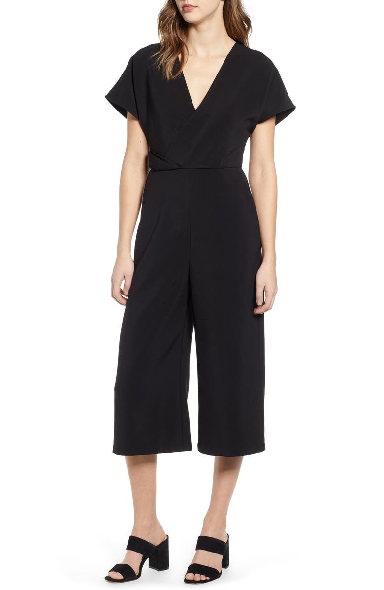 Leith Surplice Wide Leg Crop Jumpsuit, Main, color,
