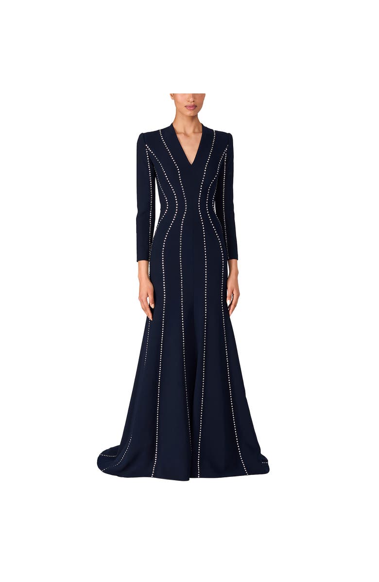 Jenny Packham Victoire Rhinestone-Embellished Maxi Gown, Alternate, color, Ink