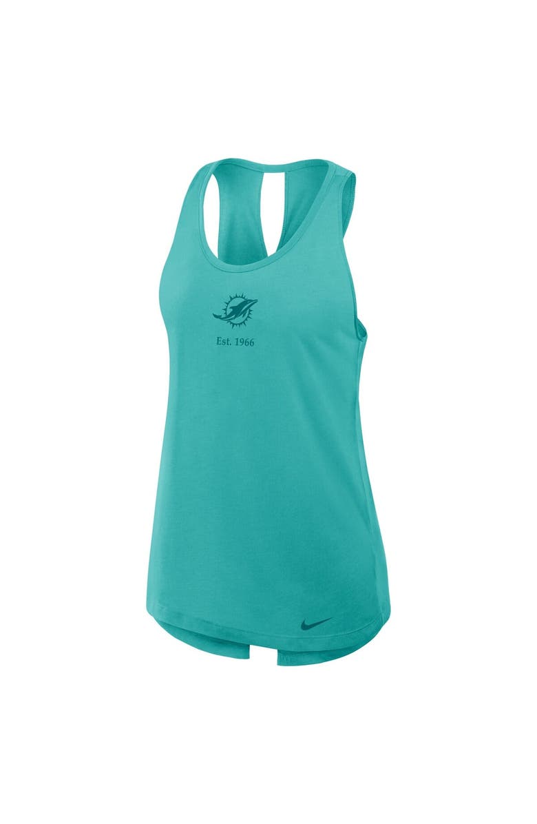 Nike Women's Nike Aqua Miami Dolphins Glory Crisscross Performance Tank Top, Alternate, color, Aqua