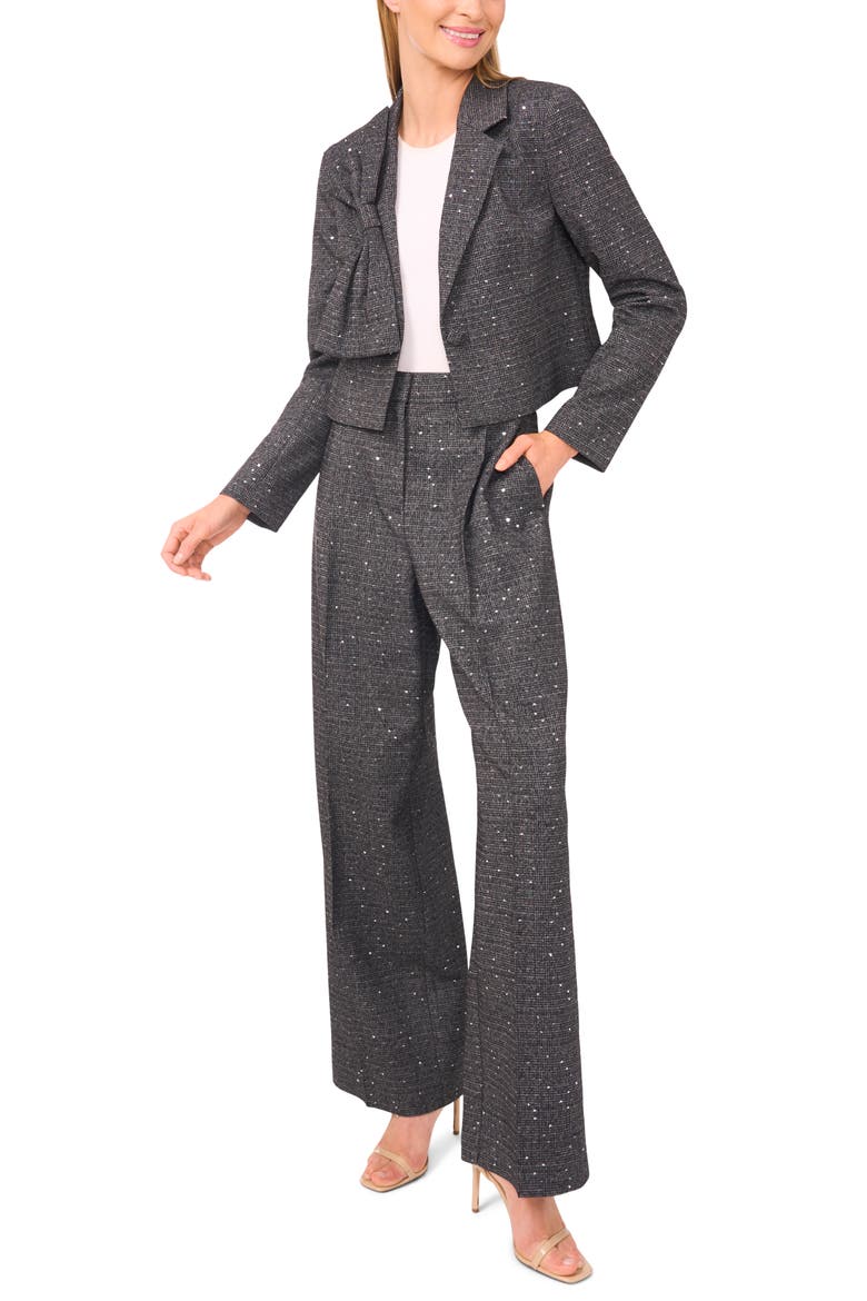 Pleated High Waist Wide Leg Pants, Alternate, color, RICH BLACK