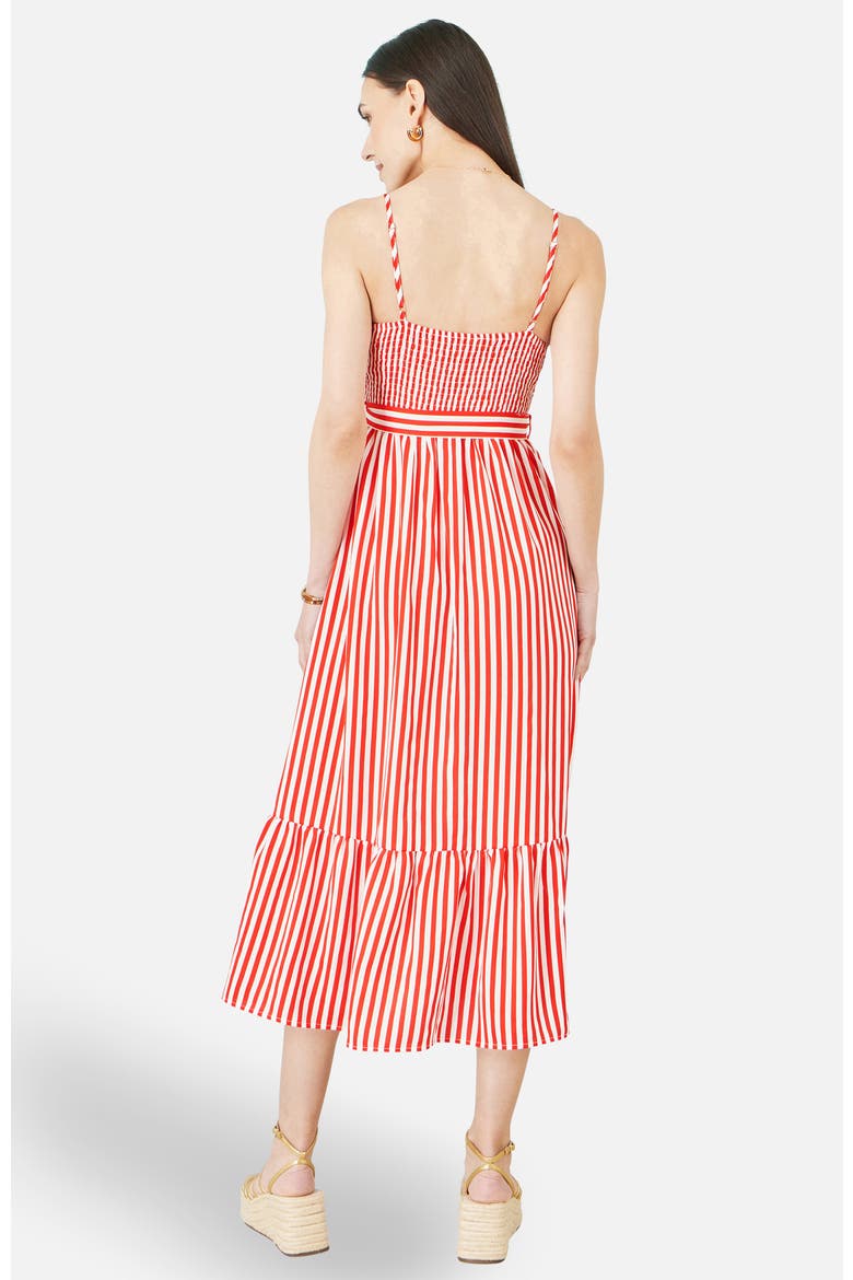 Stripe Midi Sun Dress, Alternate, color, Red