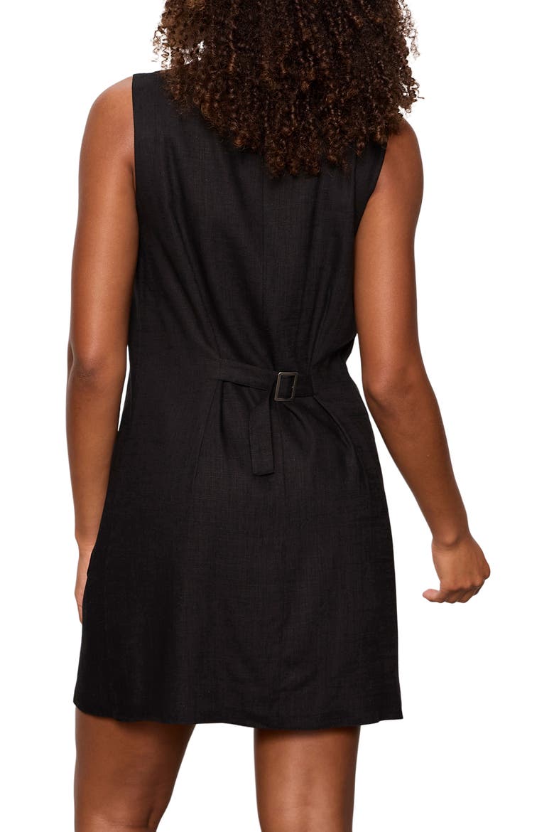 Sleeveless Square Neck Minidress, Alternate, color, BLACK