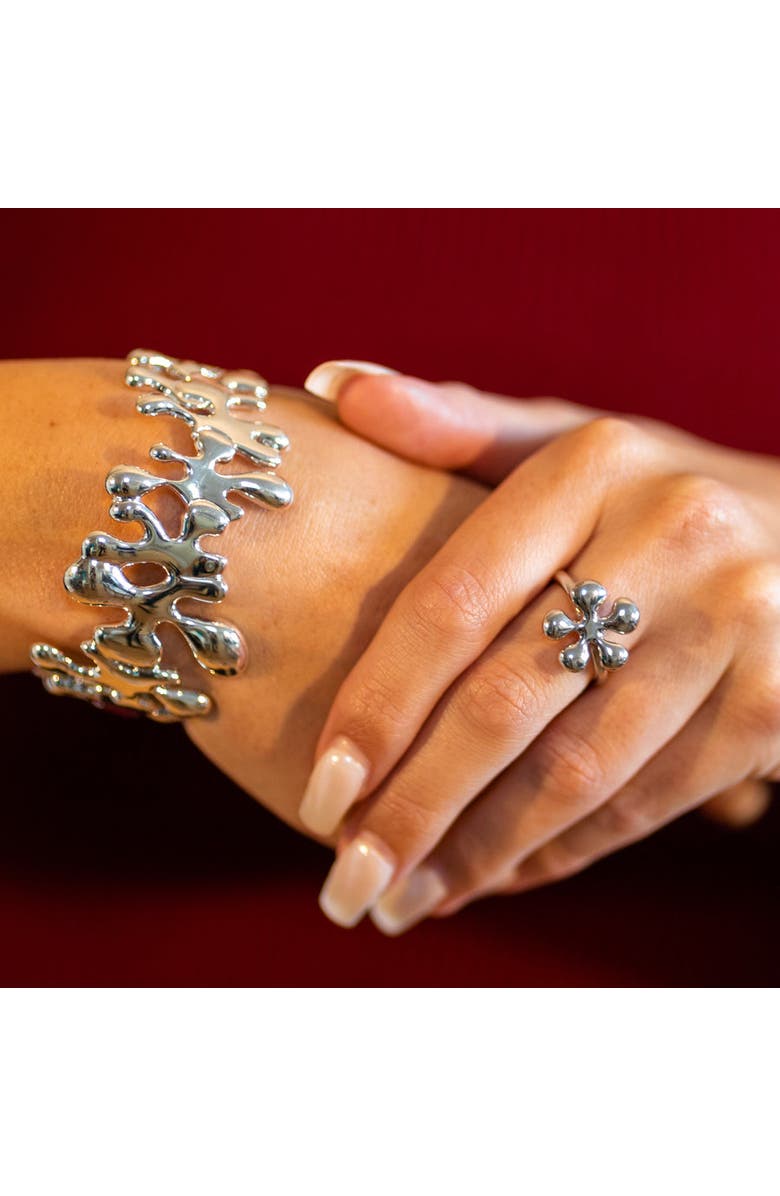 Lucy Quartermaine Raised Splash Ring, Alternate, color, Sterling Silver