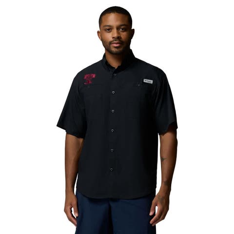 Men's Columbia Black Texas A&M Aggies Tamiami Omni-Shade Button-Down Shirt