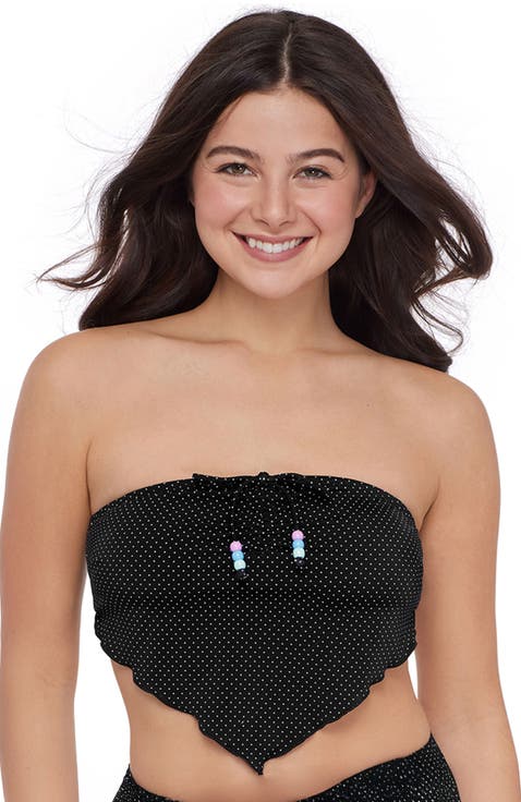 Bandeau Scarf Midkini Swim Top With Removable Strap