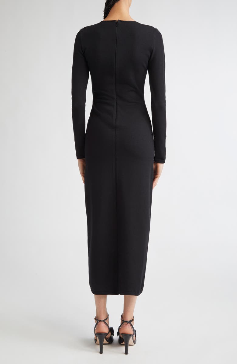 Giambattista Valli Lace Detail Long Sleeve Knit Dress, Alternate, color, Black