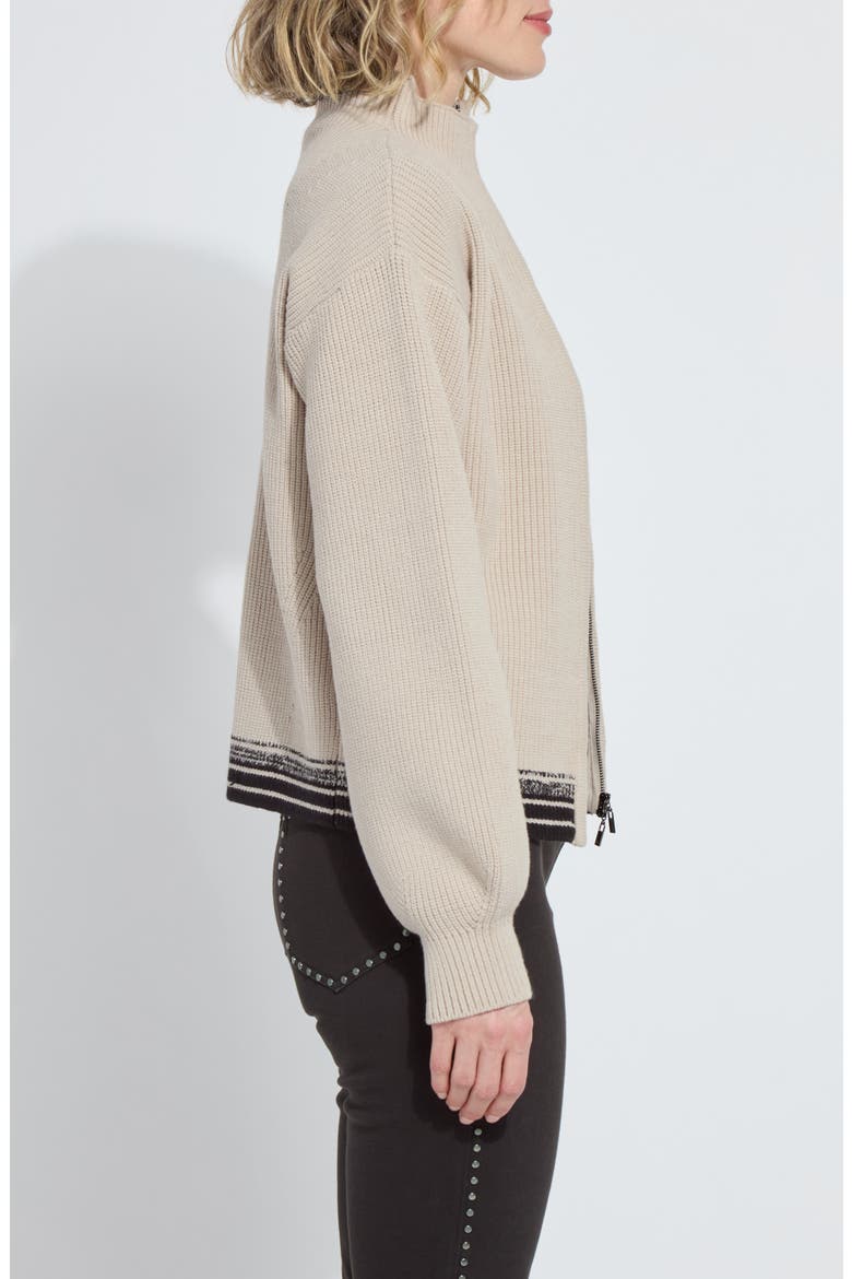 Blythe Cozy Rib Zip Cardigan, Alternate, color, EXTRA BEIGE