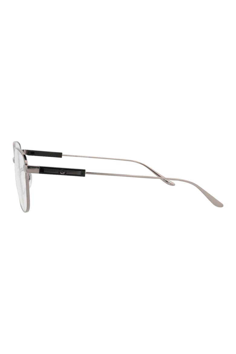 Novelty 57mm Rectangle Optical Glasses, Alternate, color, RUTHENIUM TRANSPARENT