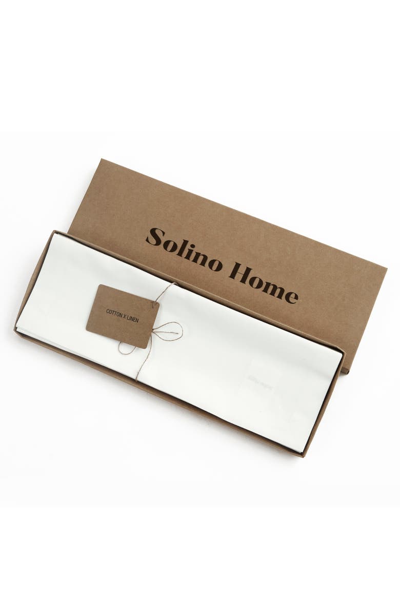 Solino Home Cotton Linen Plain Placemats Set of 6, 14 x 19 Inch for Dining Table, Holiday and Everyday Table Decor - Dru, Alternate, color, White