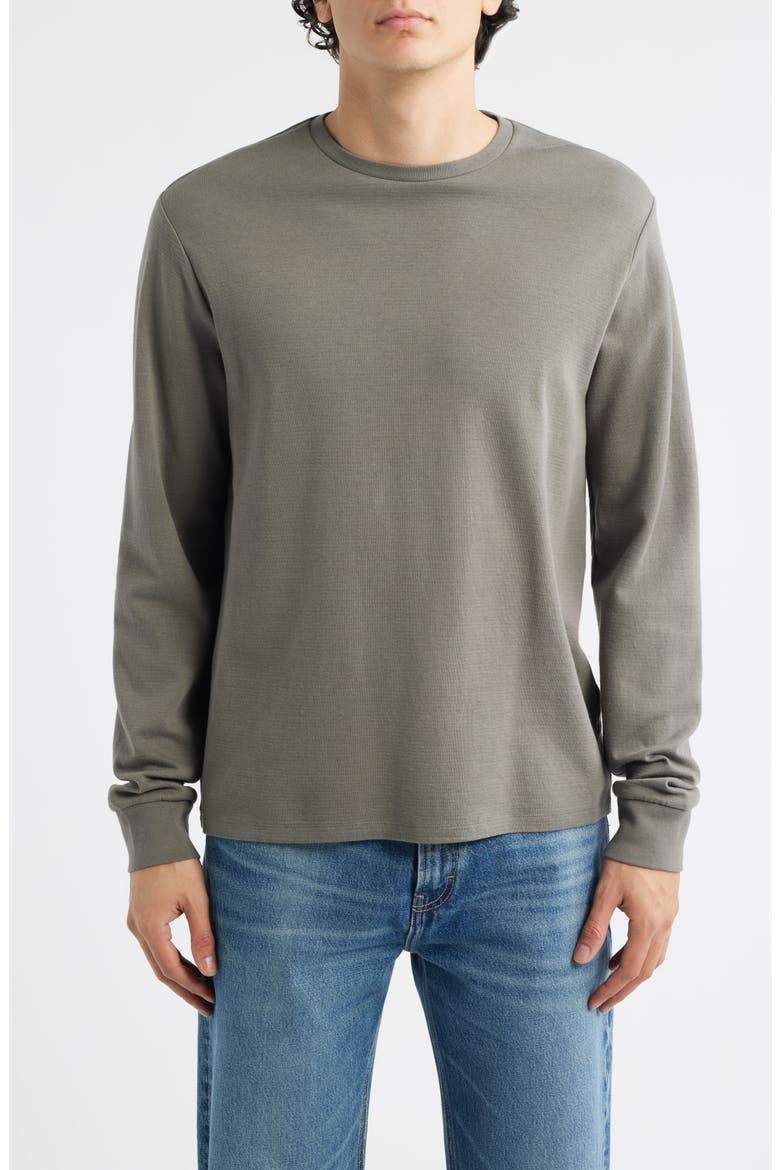 Duo Fold Long Sleeve Cotton T-Shirt, Main, color, SMOKY GREEN