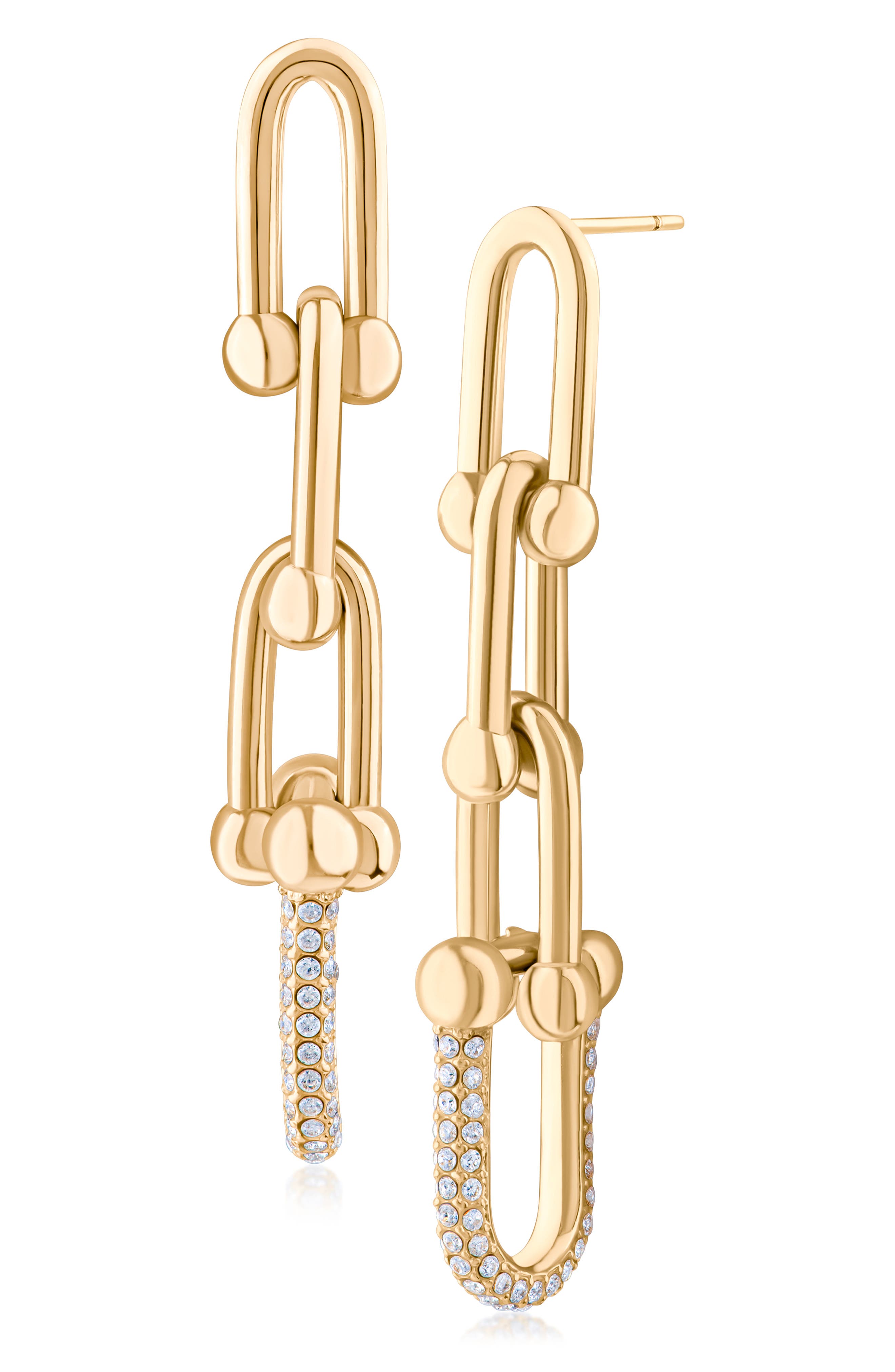 Interlocking Cubic Zirconia Drop Earrings