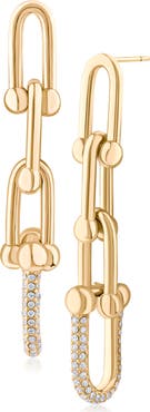 JARDIN Interlocking Cubic Zirconia Drop Earrings