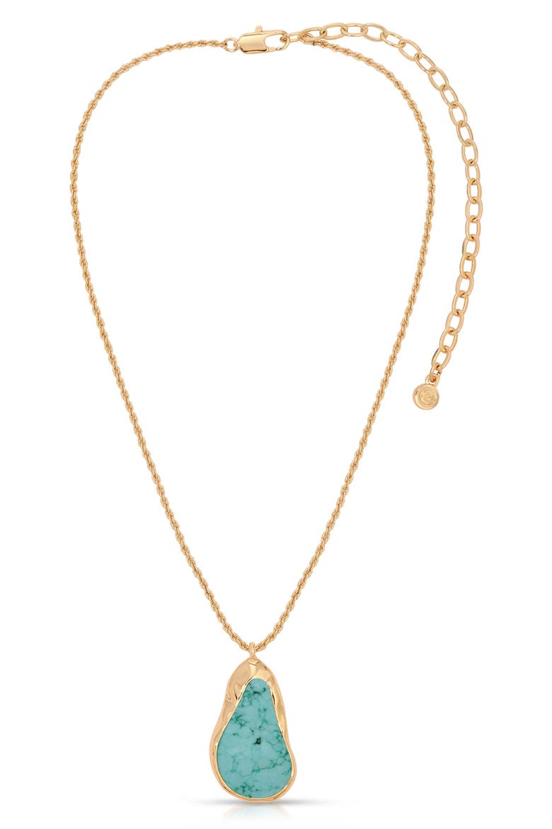 Hidden Stone Molten Pendant Necklace, Main, color, TURQUOISE
