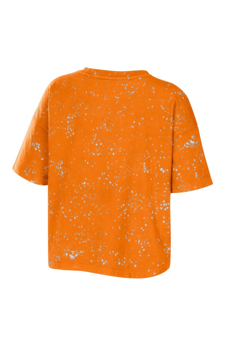 WEAR by Erin Andrews Women's WEAR by Erin Andrews Tennessee Orange Tennessee Volunteers Bleach Wash Splatter Cropped Notch Neck T-Shirt, Alternate, color, Orange
