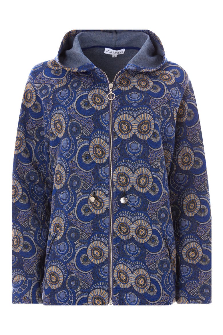 Dakar Jacquard Zip Front Hoodie, Alternate, color, BLUE