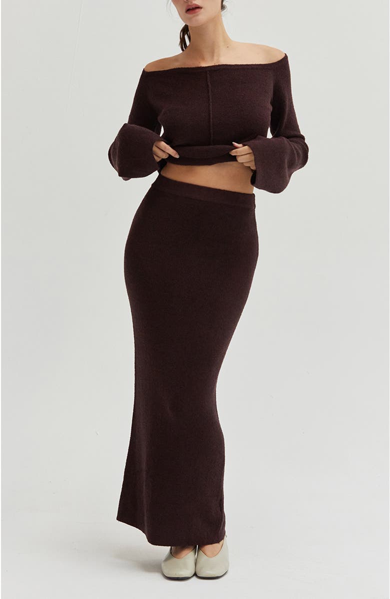 CRESCENT Sweater Top & Maxi Skirt Set, Alternate, color, 