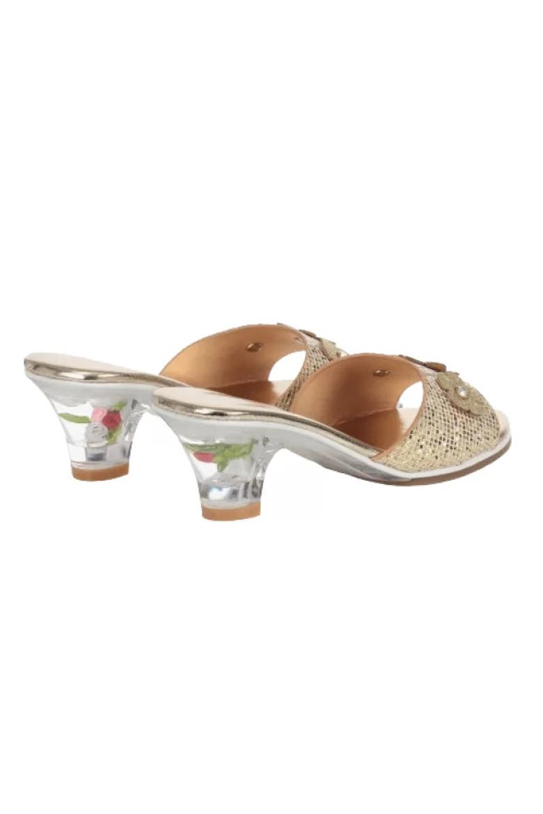 Ellina High Heel Slipper Pretend Play Shoes, Alternate, color, Gold