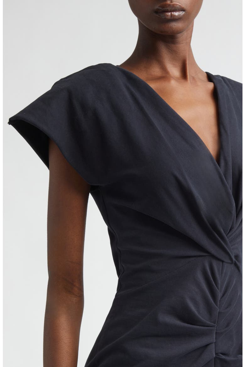 Nadra Pleated Midi Dress, Alternate, color, BLACK