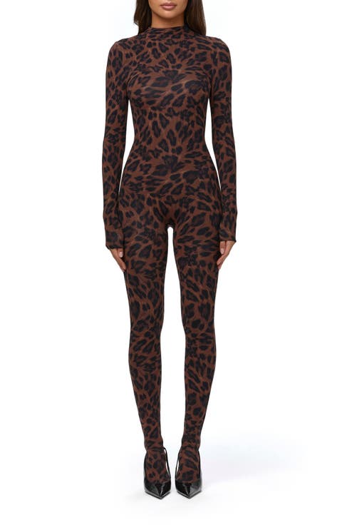 Animal Print Closed Toe Jumpsuit
