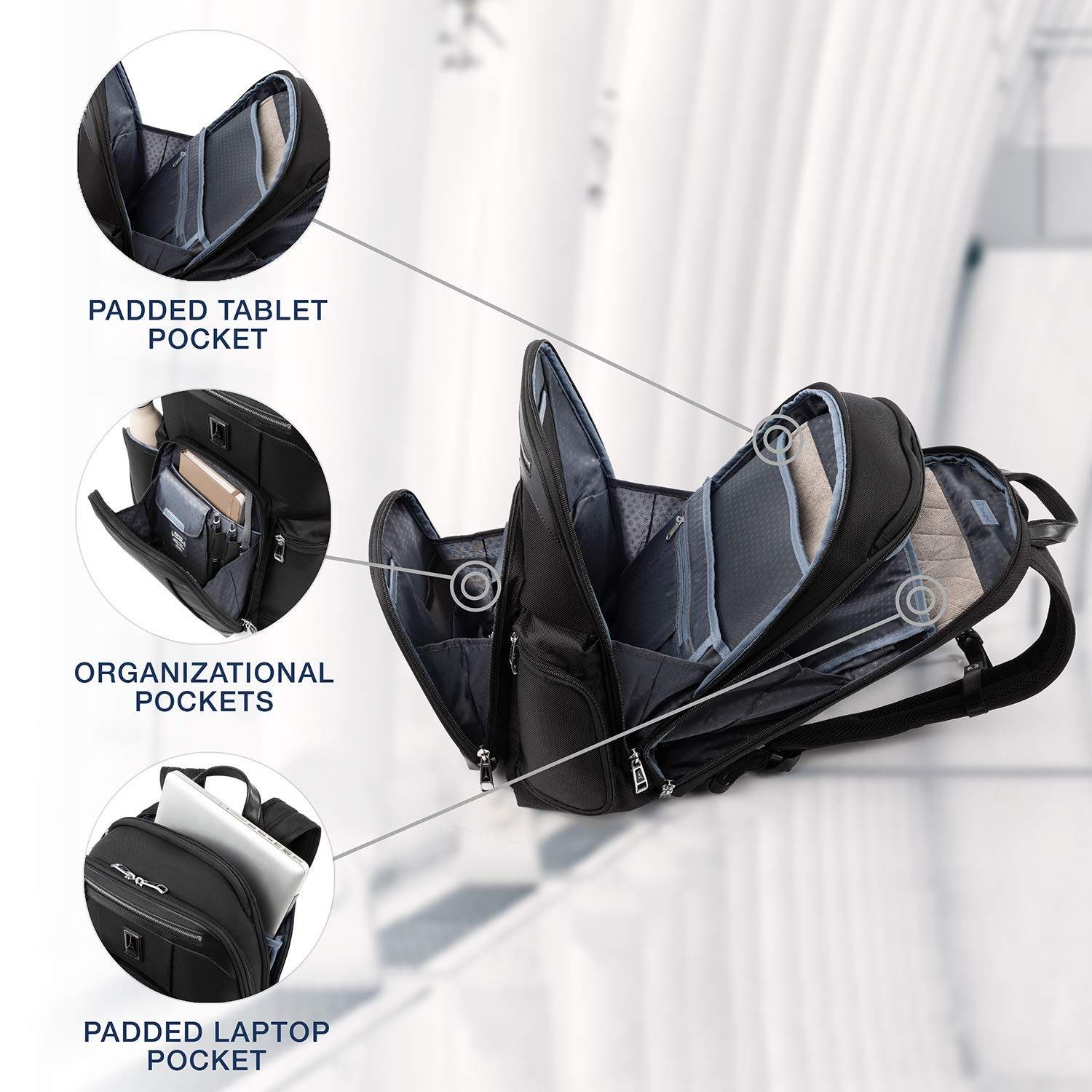 TRAVELPRO Platinum Elite Business Laptop Backpack, Fits up to 17.5 Inch Laptop, Alternate, color, Shadow Black