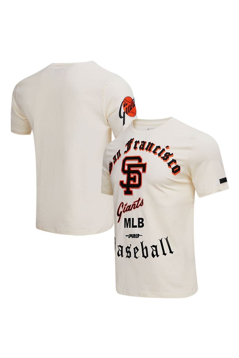 Men's Pro Standard Cream San Francisco Giants Cooperstown Collection Old English T-Shirt, Main, color, Cream