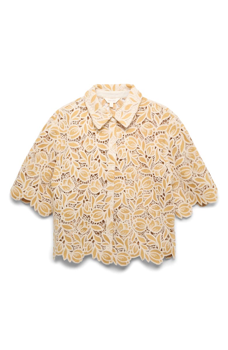 PER UNA BY M&S Open Stitch Shirt Jacket, Main, color, Yellow/ Multi