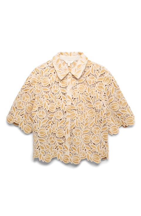 Open Stitch Shirt Jacket