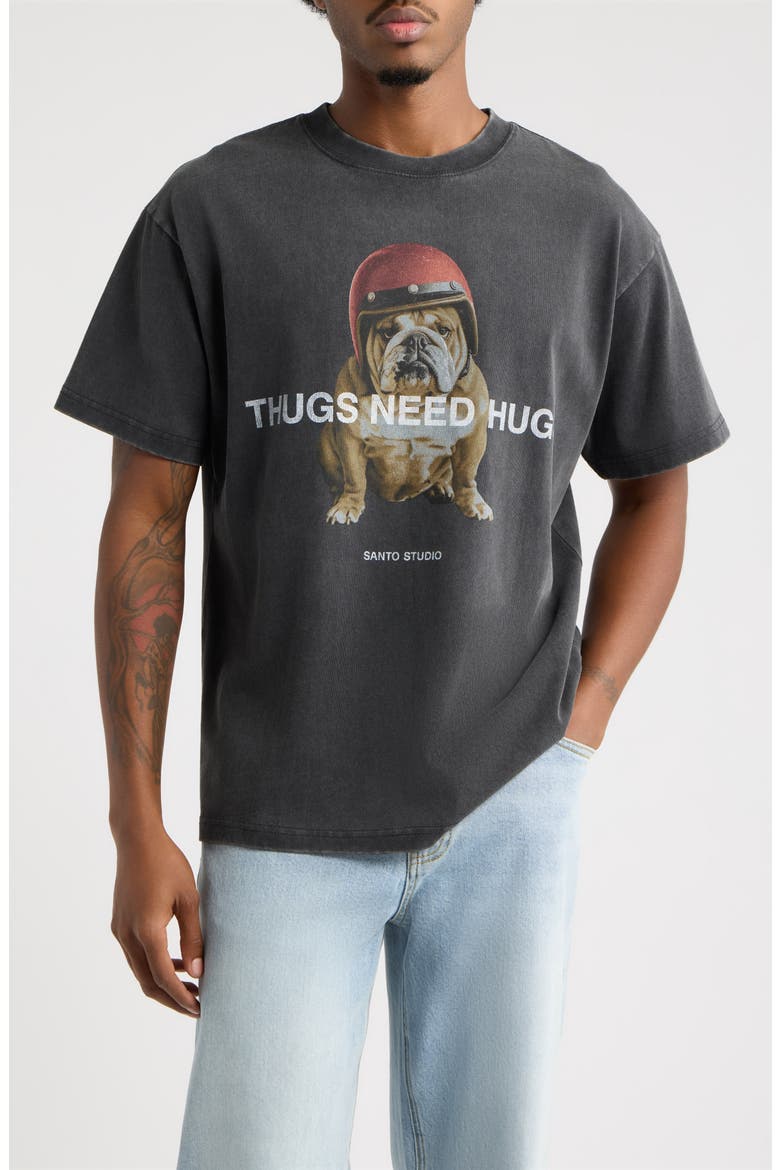 Thugs Need Hugs Pack Graphic T-Shirt, Main, color, BLACK FADE