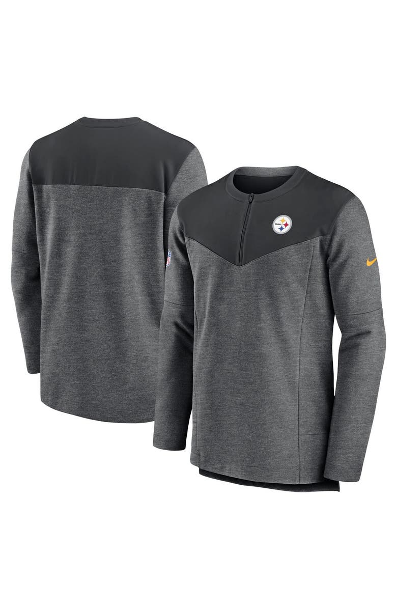 Nike Men's Nike Charcoal Pittsburgh Steelers Sideline Lockup Performance Quarter-Zip Top, Alternate, color, Charcoal