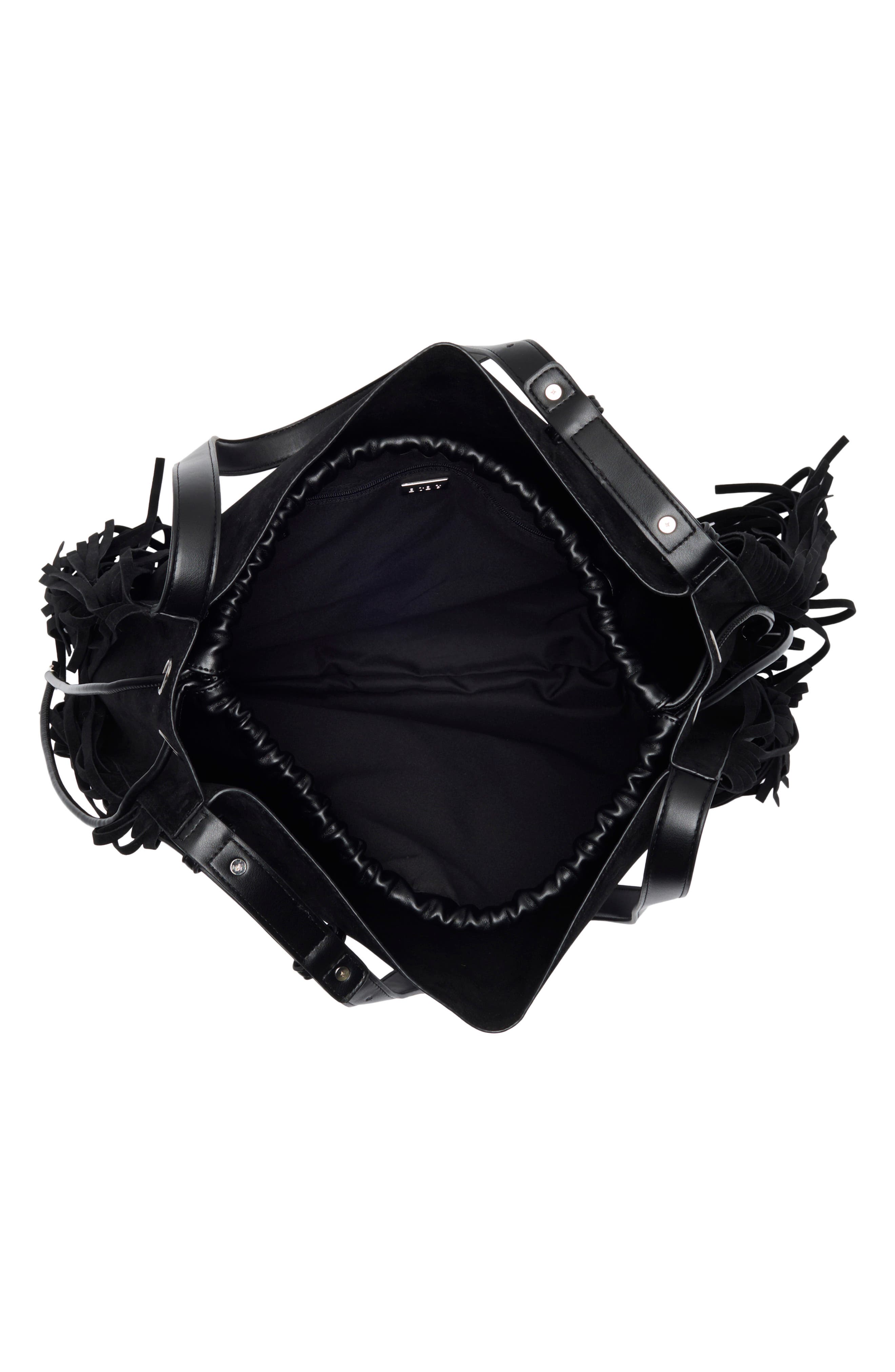 Fringe Tote Bag, Alternate, color, BLACK