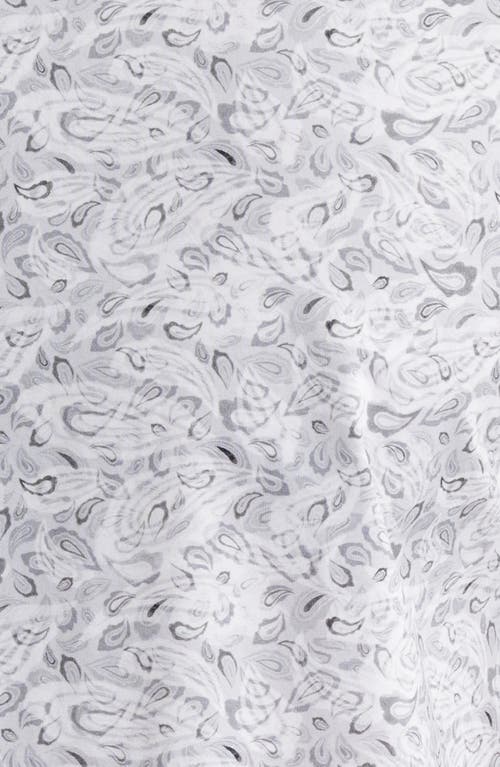 Bugatchi Miles Ooohcotton® Abstract Print Short Sleeve Button-up Shirt In Platinum