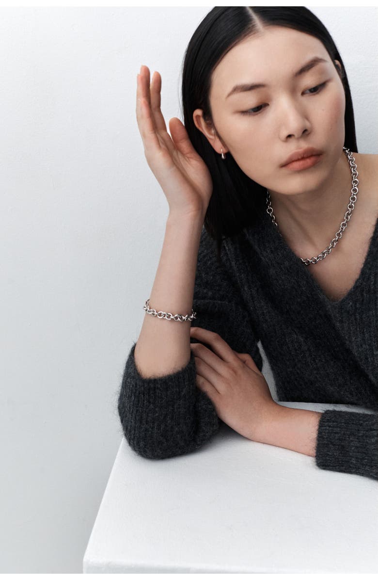 Otiumberg Sterling Silver Small Roscida Hoop Earrings, Alternate, color, Silver