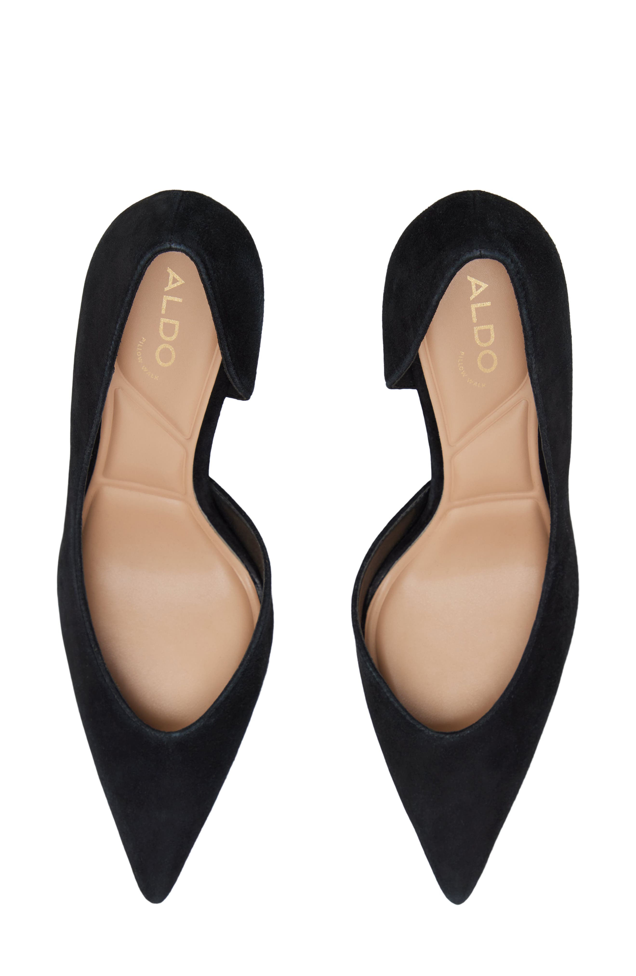 Kaysie Pointed Toe Half D'Orsay Pump, Alternate, color, BLACK