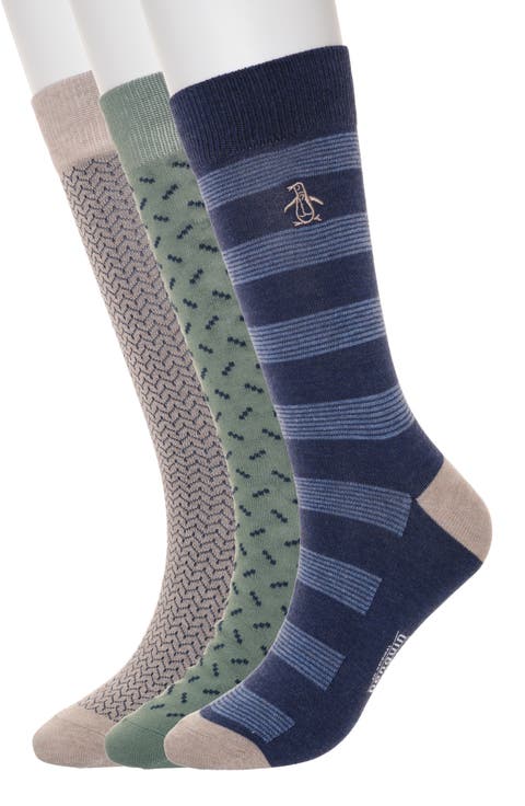 Ziggy Neat Assorted 3-Pack Crew Socks