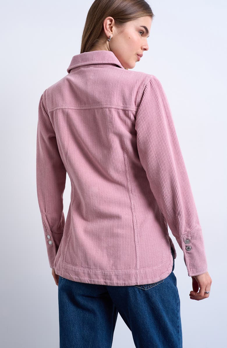 Topshop '70s Collar Corduroy Button-Up Shirt, Alternate, color, Pink