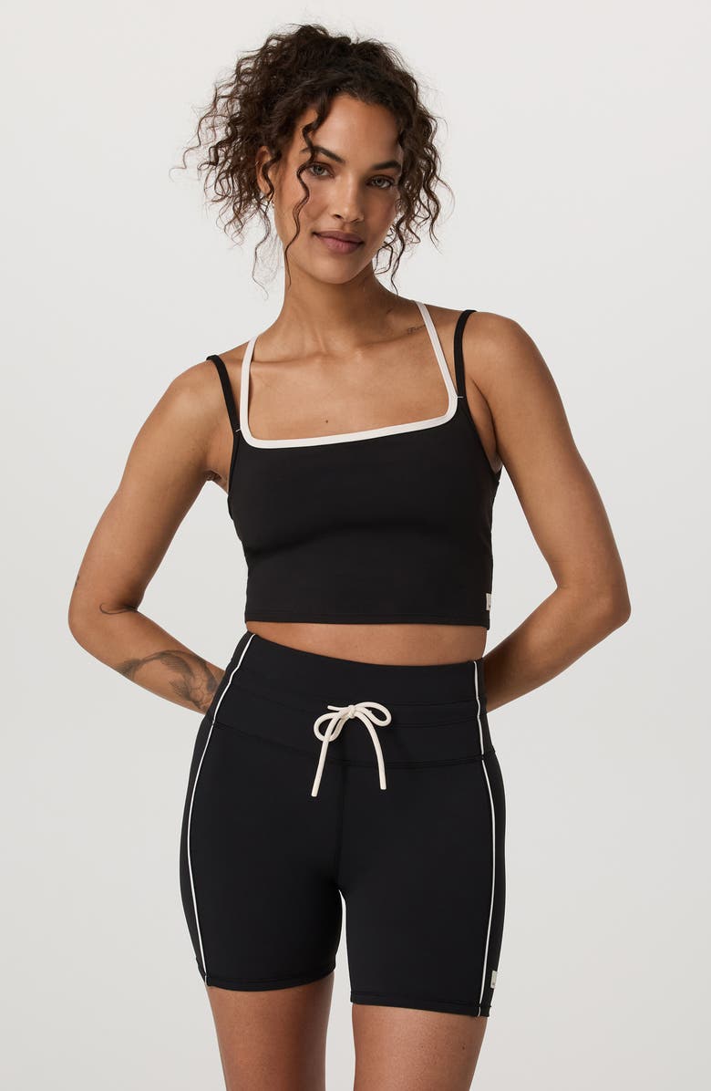 Vuori Daily Layered Crop Tank Top, Alternate, color, Black