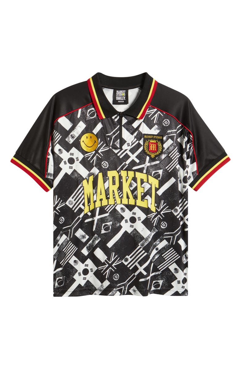 MARKET Flag Soccer Jersey, Alternate, color, Black/ White