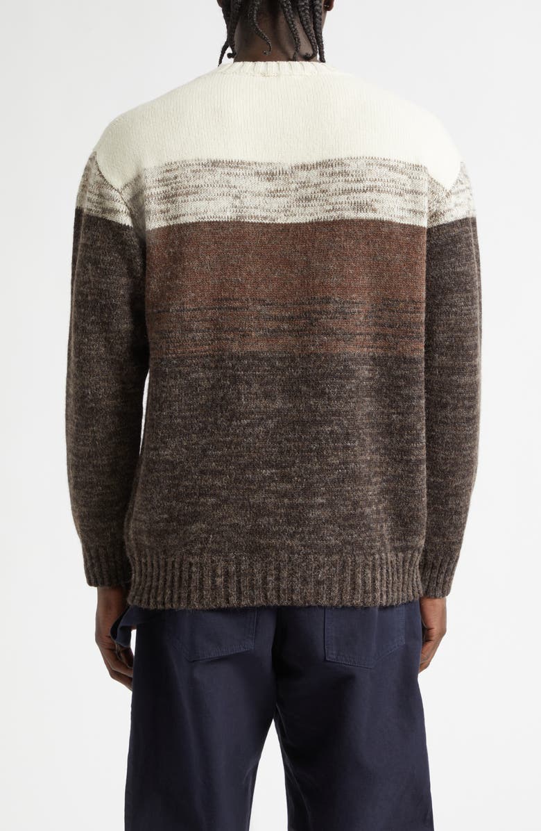 JW Anderson x Guinness Intarsia Logo Colorblock Wool Blend Sweater, Alternate, color, Brown