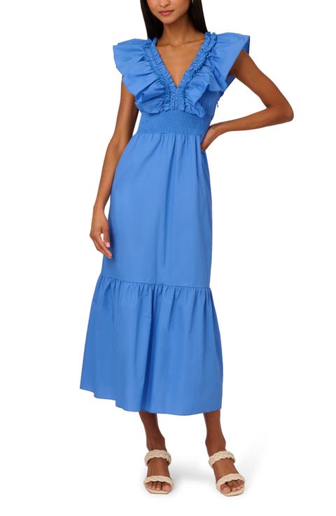 Ruffle Smocked Waist Maxi Dress