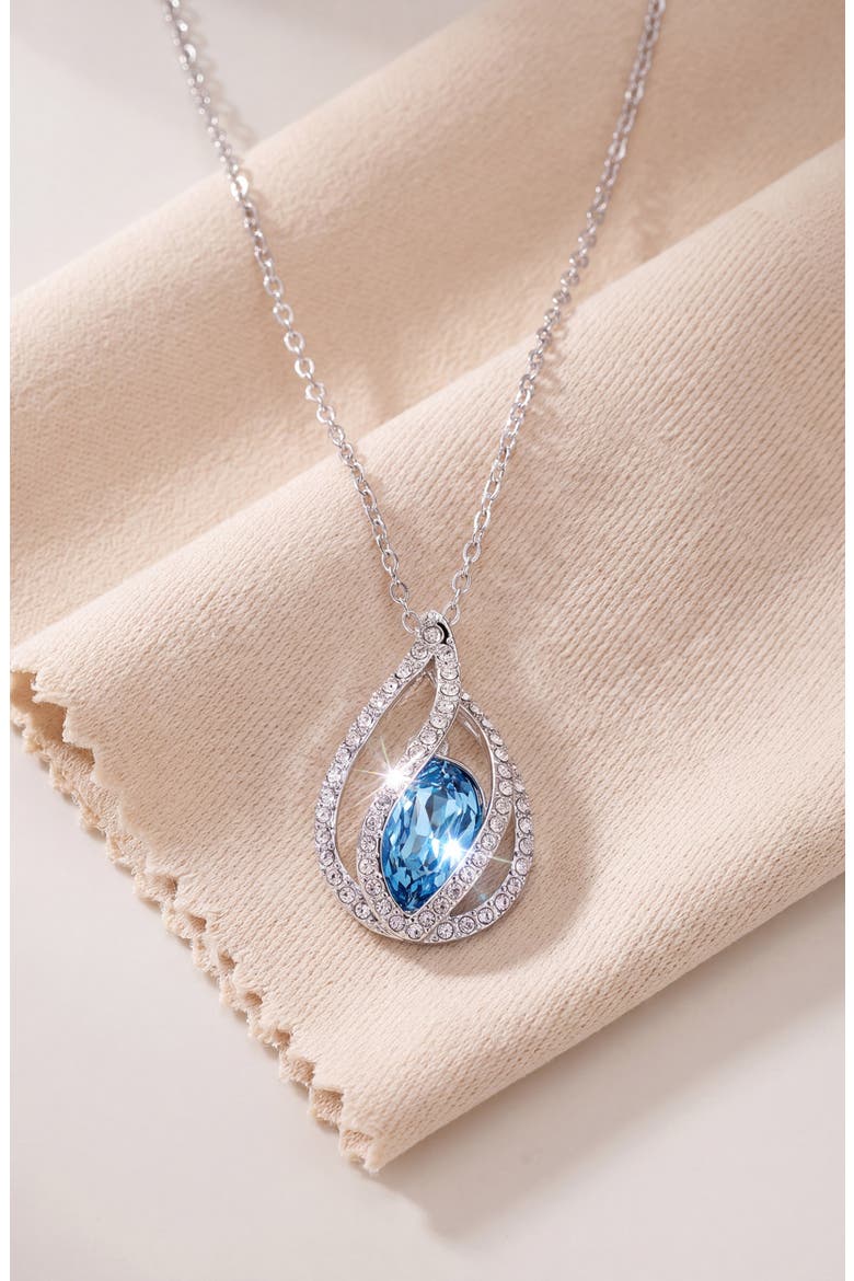 Crystal Orb Cage Pendant Necklace, Alternate, color, Blue