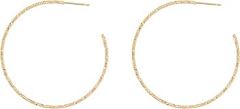 40mm Diamond Cut Hoop Earrings