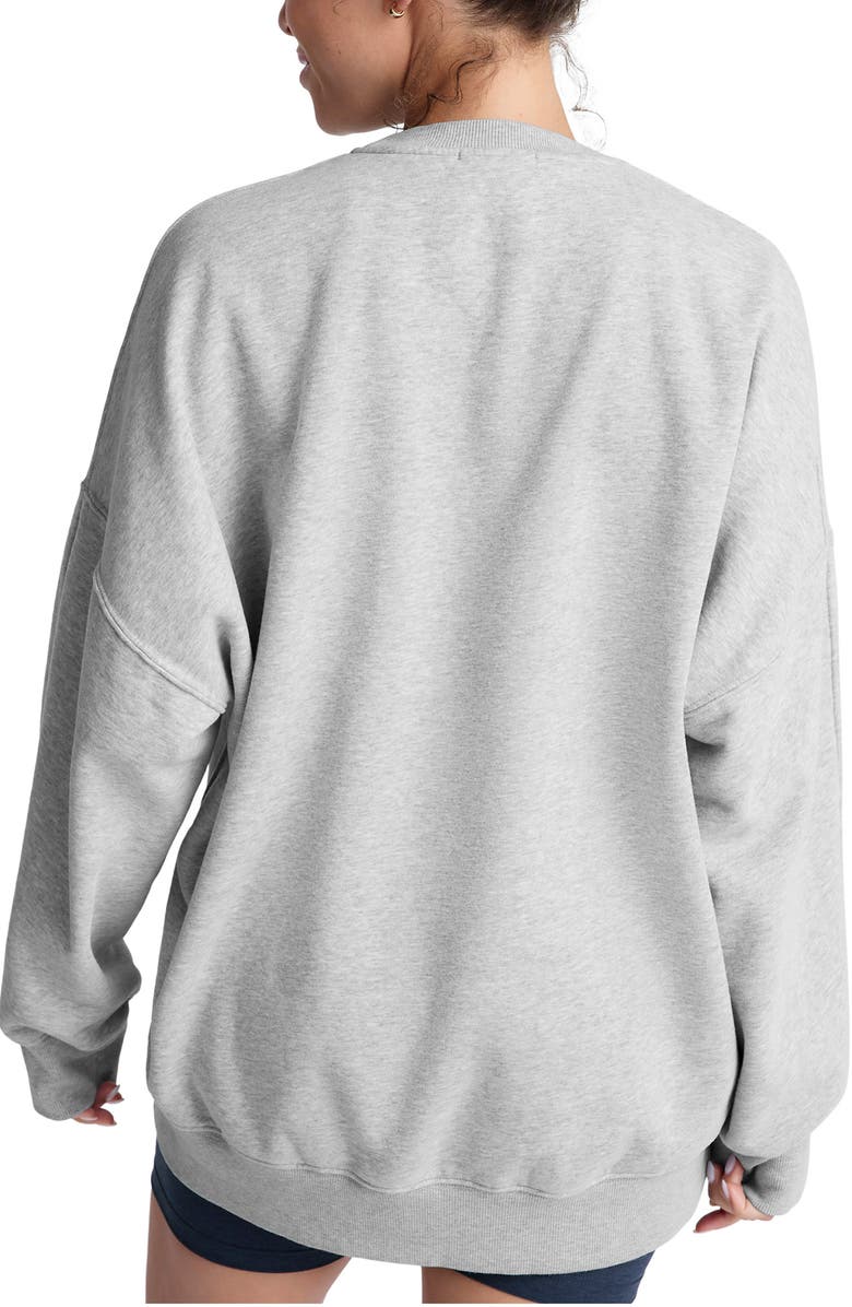 Beyond Yoga Solstice Oversize Cotton Blend Sweatshirt, Alternate, color, Light Heather Gray