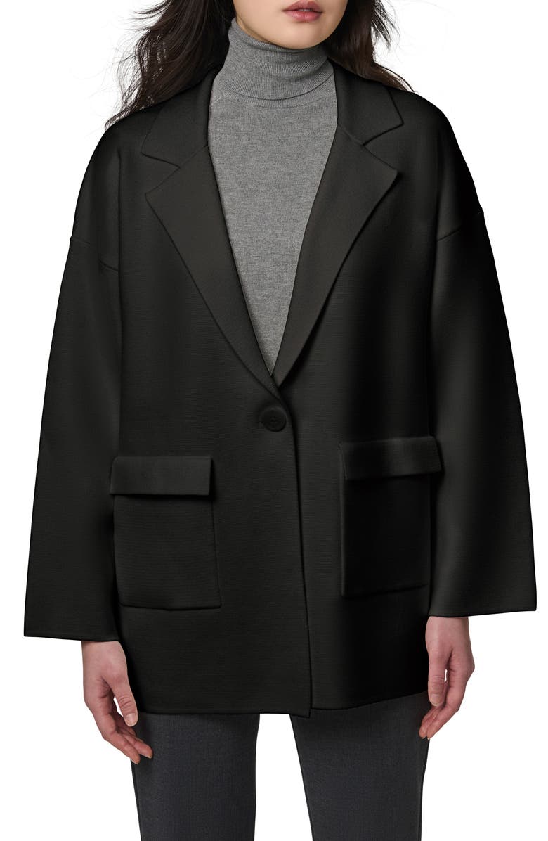 Bernardo Oversize Ponte Knit Blazer, Main, color, Black