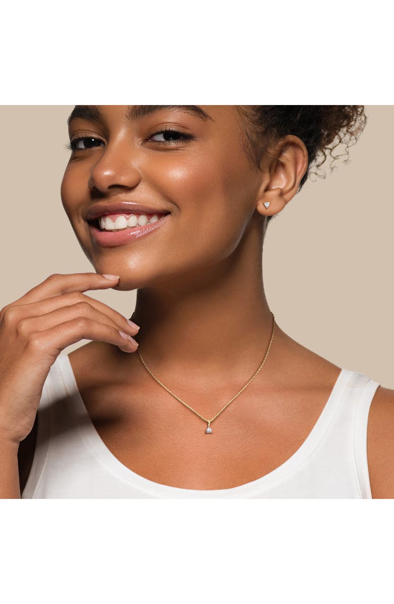 DELMAR Trillion Cut Cubic Zirconia Stud Earrings & Pendant Necklace Set, Alternate, color, White